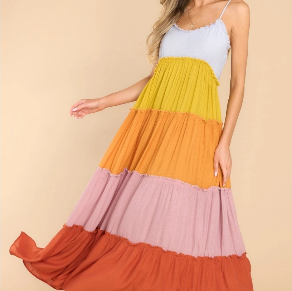 Color block maxi dress